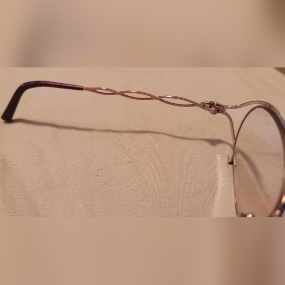 VINTAGE SALVATORE FERRAGAMO GOLDEN METAL EYEGLASSES FRAMES PINK DIAMOND W/ Case - Picture 8 of 16